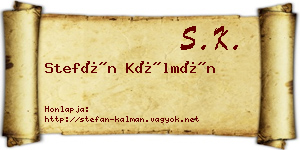 Stefán Kálmán névjegykártya